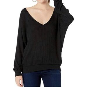 We The Free Black V-Neck Top